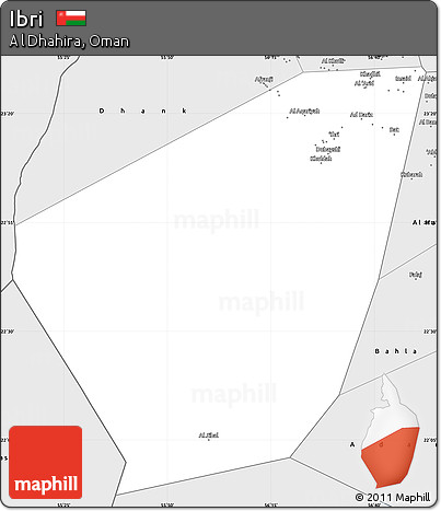 Silver Style Simple Map of Ibri