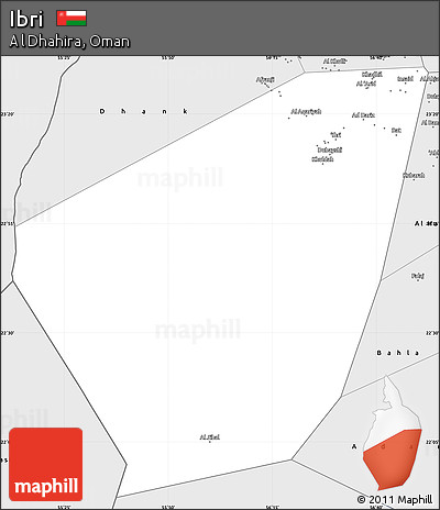 Silver Style Simple Map of Ibri