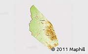 Physical 3D Map of Mahdha, cropped outside