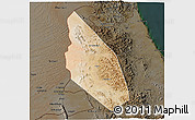Satellite 3D Map of Mahdha, darken