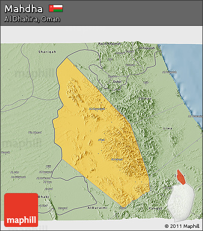 Savanna Style 3D Map of Mahdha