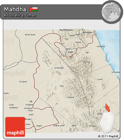 Shaded Relief 3D Map of Mahdha