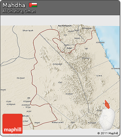 Shaded Relief 3D Map of Mahdha