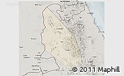 Shaded Relief 3D Map of Mahdha, semi-desaturated