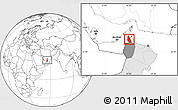 Blank Location Map of Mahdha, highlighted country, highlighted parent region