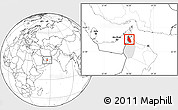 Blank Location Map of Mahdha, highlighted parent region
