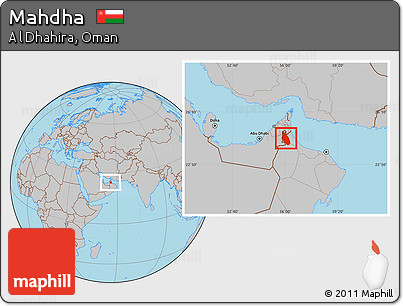 Gray Location Map of Mahdha