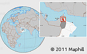 Gray Location Map of Mahdha, highlighted country, highlighted parent region