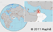 Gray Location Map of Mahdha, highlighted country