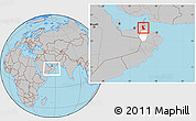 Gray Location Map of Mahdha, highlighted parent region, within the entire country