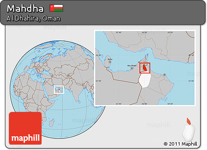 Gray Location Map of Mahdha, highlighted parent region