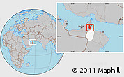 Gray Location Map of Mahdha, highlighted parent region