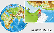 Physical Location Map of Mahdha, highlighted country, highlighted parent region