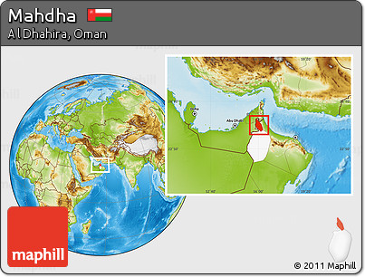 Physical Location Map of Mahdha, highlighted parent region