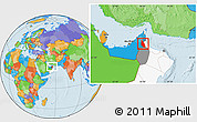 Political Location Map of Mahdha, highlighted country, highlighted parent region