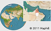 Satellite Location Map of Mahdha, highlighted parent region