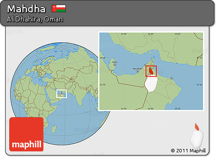 Savanna Style Location Map of Mahdha, highlighted parent region