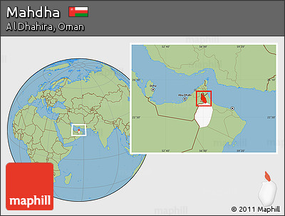Savanna Style Location Map of Mahdha, highlighted parent region
