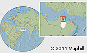 Savanna Style Location Map of Mahdha, highlighted parent region, hill shading