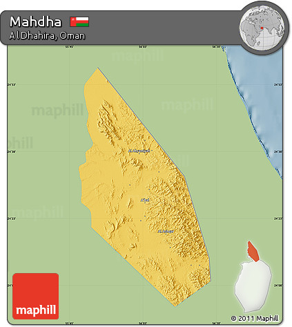 Savanna Style Map of Mahdha, single color outside
