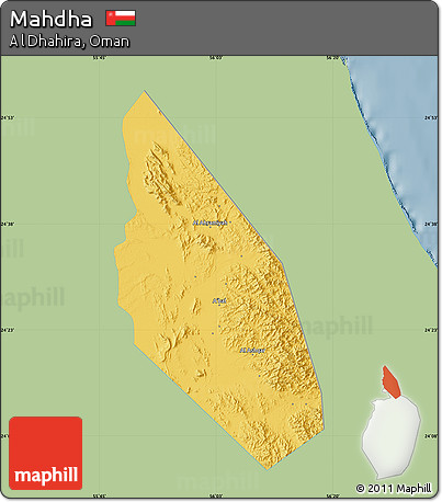 Savanna Style Map of Mahdha, single color outside