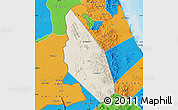 Shaded Relief Map of Mahdha, political outside