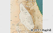 Shaded Relief Map of Mahdha, satellite outside