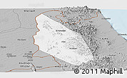 Gray Panoramic Map of Mahdha