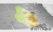 Physical Panoramic Map of Mahdha, desaturated