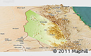 Physical Panoramic Map of Mahdha, satellite outside