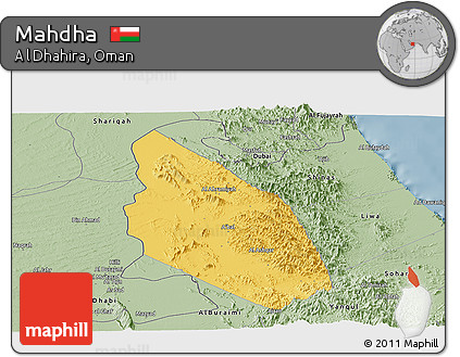 Savanna Style Panoramic Map of Mahdha