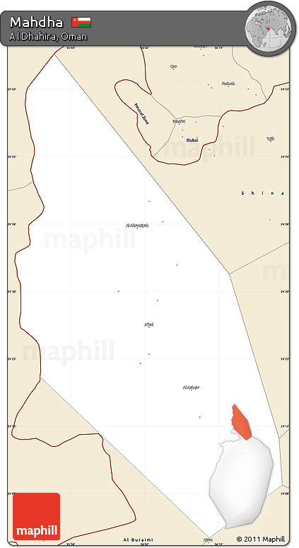 Classic Style Simple Map of Mahdha