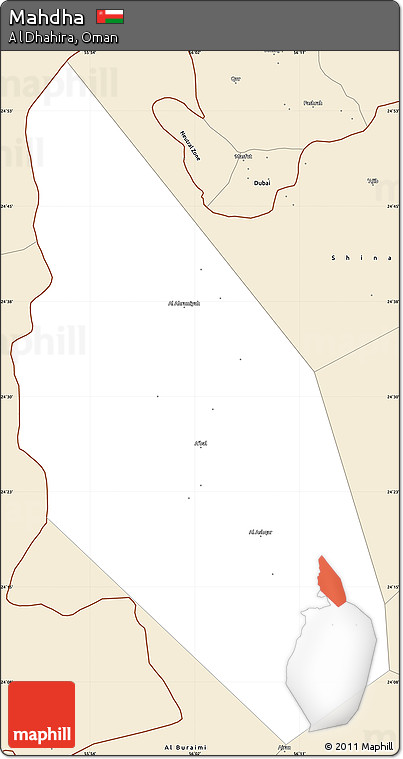 Classic Style Simple Map of Mahdha