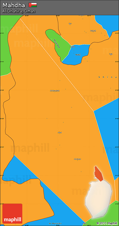 Political Simple Map of Mahdha