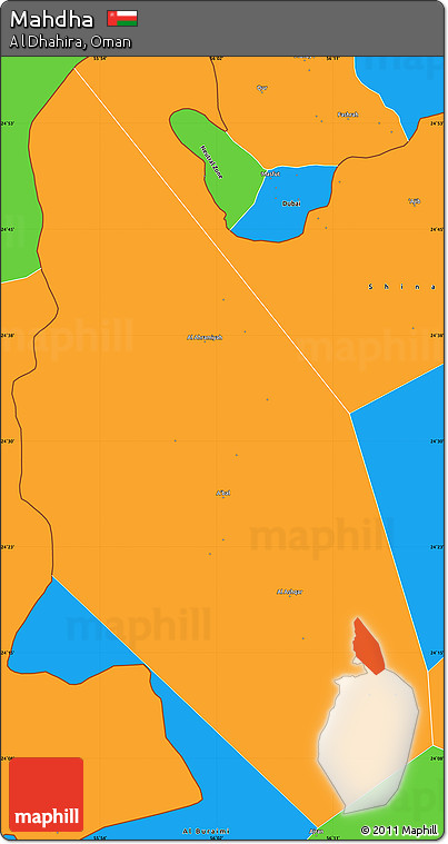 Political Simple Map of Mahdha
