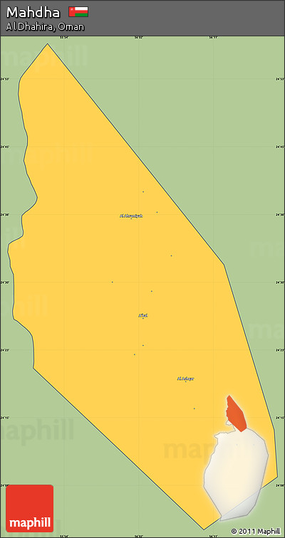 Savanna Style Simple Map of Mahdha, cropped outside