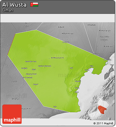 Physical 3D Map of Al Wusta, desaturated