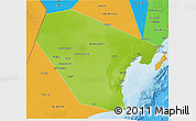 Physical 3D Map of Al Wusta, political outside