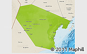 Physical 3D Map of Al Wusta, shaded relief outside