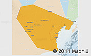 Political 3D Map of Al Wusta, lighten