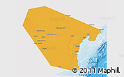Political 3D Map of Al Wusta, single color outside