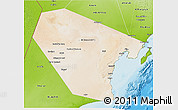 Satellite 3D Map of Al Wusta, physical outside