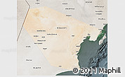 Satellite 3D Map of Al Wusta, semi-desaturated