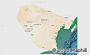 Satellite 3D Map of Al Wusta, single color outside