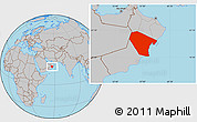 Gray Location Map of Al Wusta