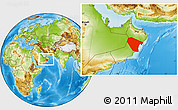 Physical Location Map of Al Wusta, within the entire country