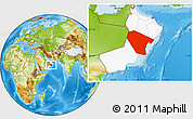 Physical Location Map of Al Wusta, highlighted country