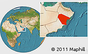 Satellite Location Map of Al Wusta