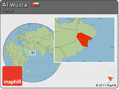 Savanna Style Location Map of Al Wusta