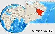 Shaded Relief Location Map of Al Wusta